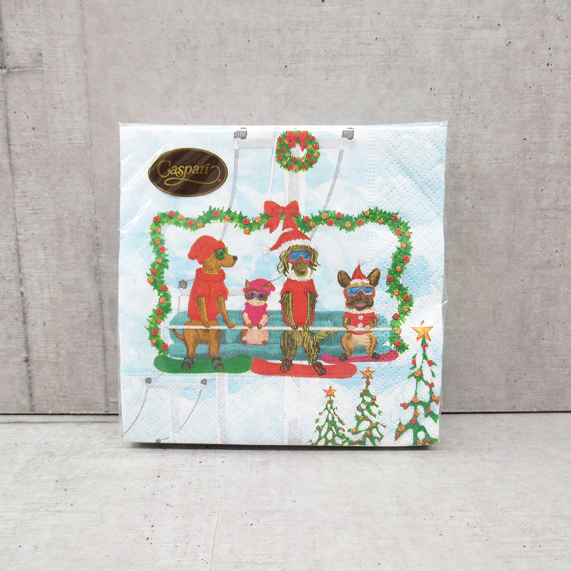 Caspari クリスマスペーパーナプキン Alpine Pets